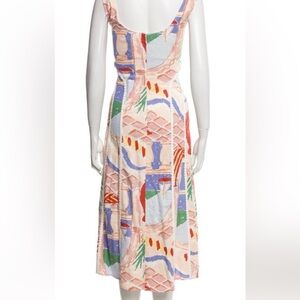 Christian LaCroix NWT Small Linen Printed Midi Dress